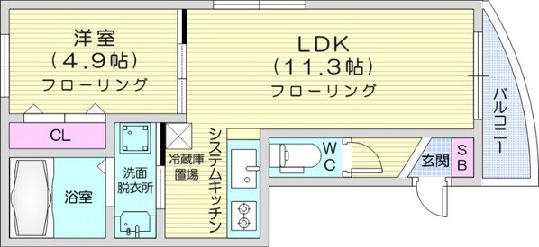 新道東駅 徒歩8分 4階の物件間取画像